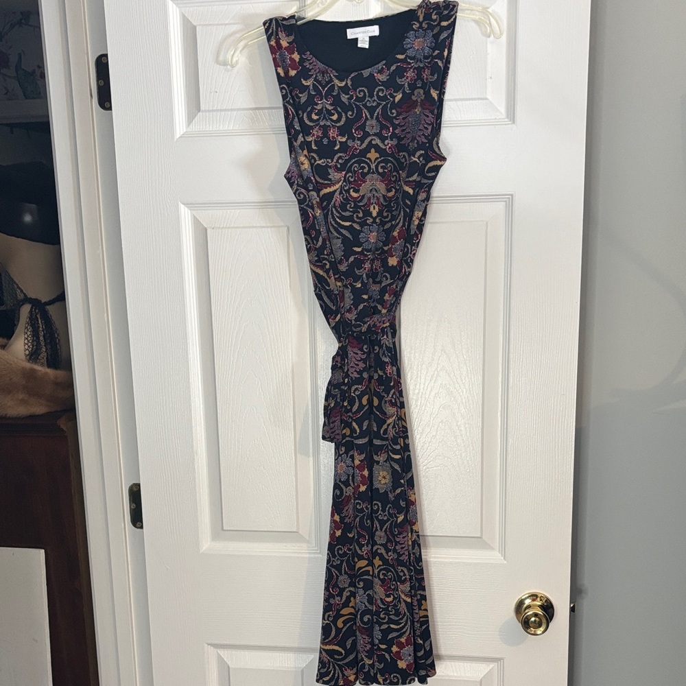 Charter Club Black and Multicolor Midi Dress